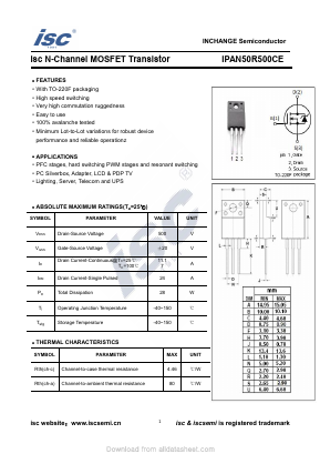 IPAN50R500CE Datasheet PDF Inchange Semiconductor