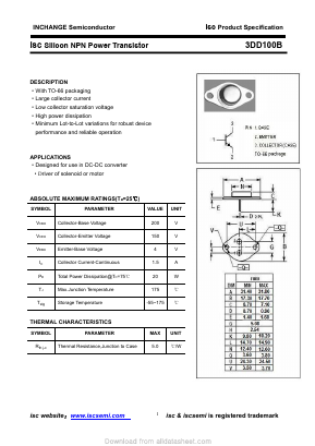 3DD100B Datasheet PDF Inchange Semiconductor
