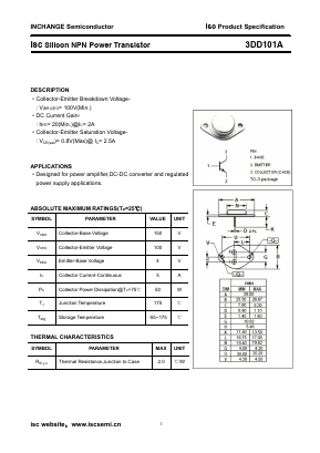 3DD101A Datasheet PDF Inchange Semiconductor
