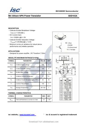 3DD102A Datasheet PDF Inchange Semiconductor