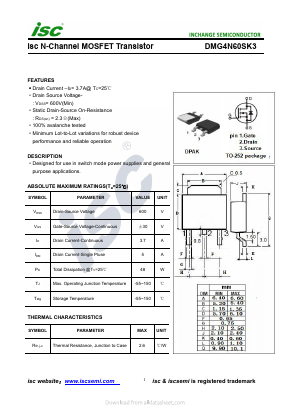 DMG4N60SK3 Datasheet PDF Inchange Semiconductor