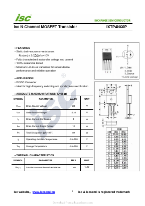 IXTP4N60P Datasheet PDF Inchange Semiconductor