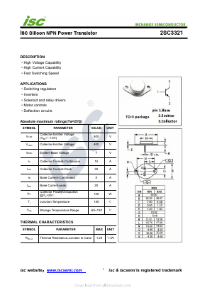 2SC3321 Datasheet PDF Inchange Semiconductor