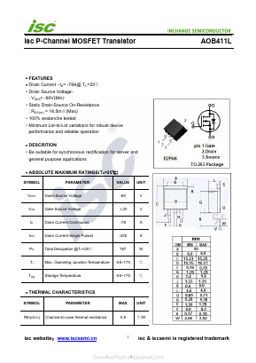 AOB411L Datasheet PDF Inchange Semiconductor