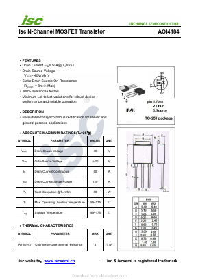 AOI4184 Datasheet PDF Inchange Semiconductor