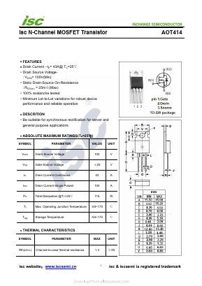 AOT414 Datasheet PDF Inchange Semiconductor