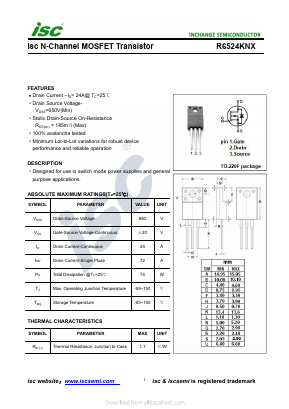 R6524KNX Datasheet PDF Inchange Semiconductor