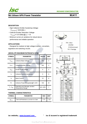 MJ411 Datasheet PDF Inchange Semiconductor