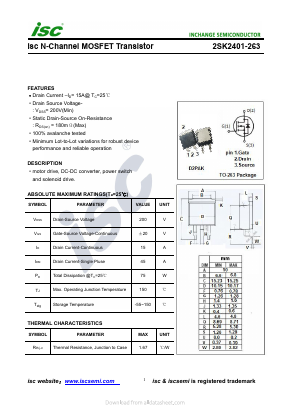 2SK2401-263 Datasheet PDF Inchange Semiconductor