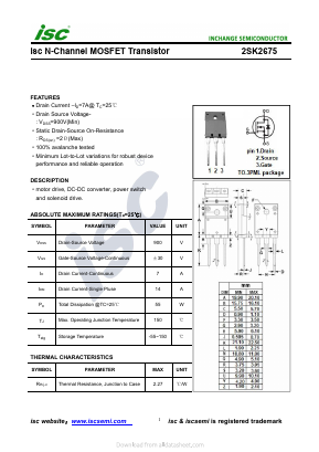 2SK2675 Datasheet PDF Inchange Semiconductor