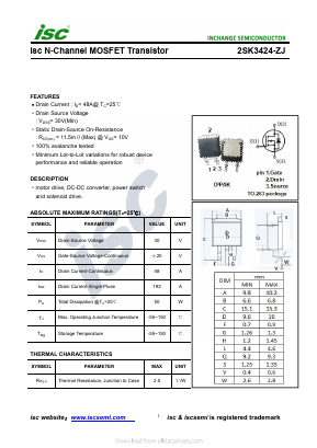 2SK3424-ZJ Datasheet PDF Inchange Semiconductor