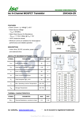 2SK3424-ZK Datasheet PDF Inchange Semiconductor