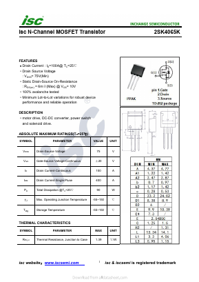 2SK4065K Datasheet PDF Inchange Semiconductor