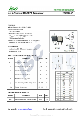 2SK3285B Datasheet PDF Inchange Semiconductor