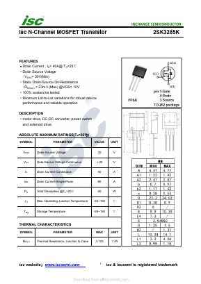 2SK3285K Datasheet PDF Inchange Semiconductor
