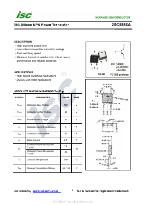 2SC5886A Datasheet PDF Inchange Semiconductor