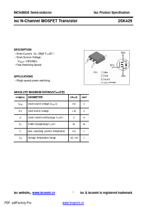 K429 Datasheet PDF Inchange Semiconductor