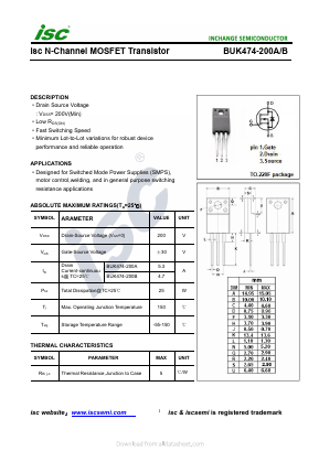 BUK474-200B Datasheet PDF Inchange Semiconductor