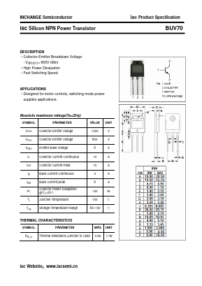 BUV70 Datasheet PDF Inchange Semiconductor