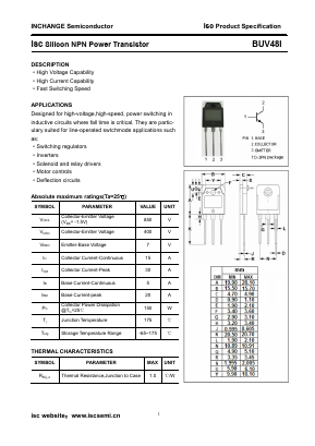 BUV48I Datasheet PDF Inchange Semiconductor