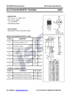 4N80-220 Datasheet PDF Inchange Semiconductor