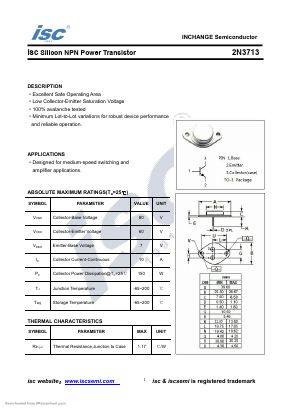 2N3713 Datasheet PDF Inchange Semiconductor