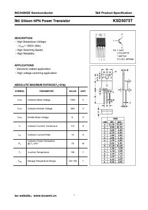 KSD5075T Datasheet PDF Inchange Semiconductor