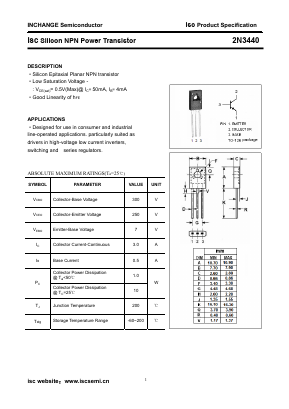 2N3440 Datasheet PDF Inchange Semiconductor