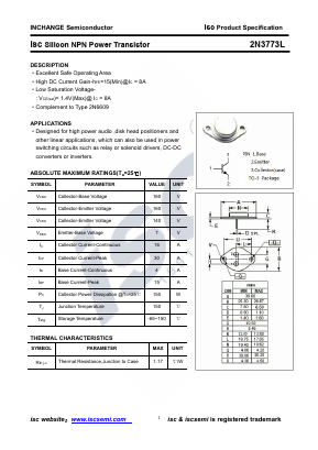 2N3773L Datasheet PDF Inchange Semiconductor