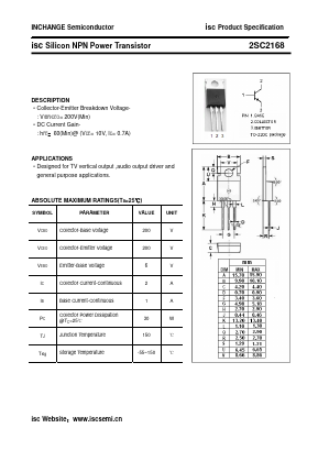 2SC2168 Datasheet PDF Inchange Semiconductor