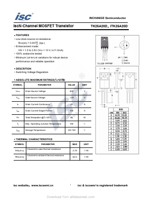 TK25A20D Datasheet PDF Inchange Semiconductor