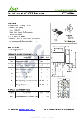 STD5NM60-1 Datasheet PDF Inchange Semiconductor