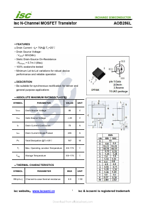 AOB286L Datasheet PDF Inchange Semiconductor