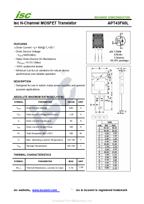 APT43F60L Datasheet PDF Inchange Semiconductor