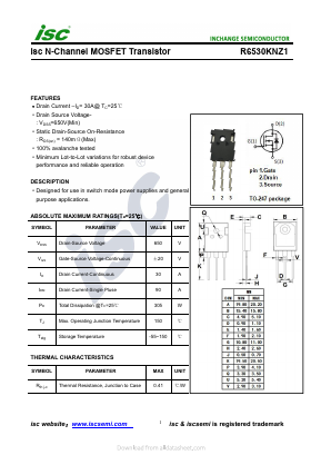R6530KNZ1 Datasheet PDF Inchange Semiconductor