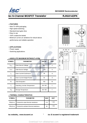 RJK6014DPK Datasheet PDF Inchange Semiconductor