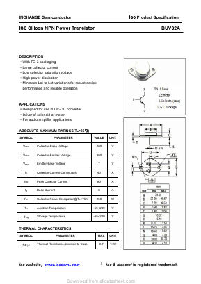 BUV62A Datasheet PDF Inchange Semiconductor