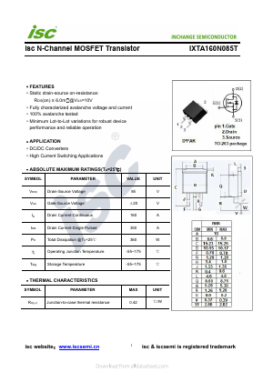 IXTA160N085T Datasheet PDF Inchange Semiconductor