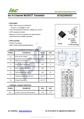 IXTA220N055T Datasheet PDF Inchange Semiconductor