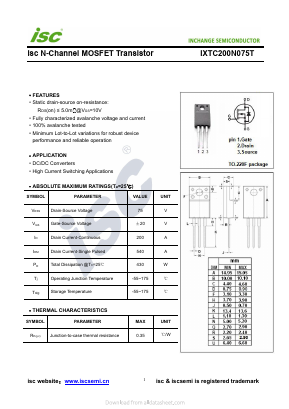 IXTC200N075T Datasheet PDF Inchange Semiconductor