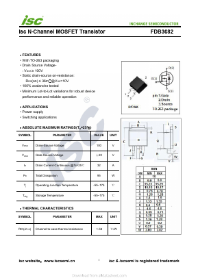 FDB3682 Datasheet PDF Inchange Semiconductor