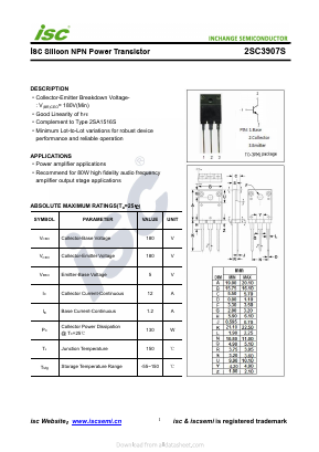 2SC3907S Datasheet PDF Inchange Semiconductor