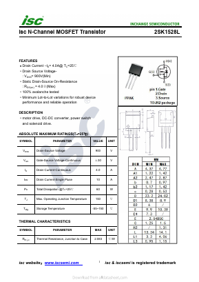 2SK1528L Datasheet PDF Inchange Semiconductor