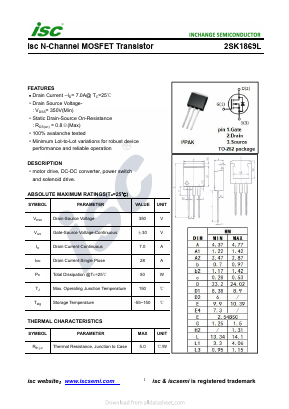 K1869L Datasheet PDF Inchange Semiconductor