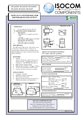 MCA2230X Datasheet PDF Isocom 