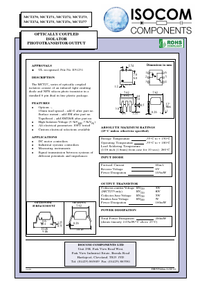 MCT277 Datasheet PDF Isocom 