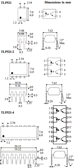 TLP521-4XGB Datasheet PDF Isocom 