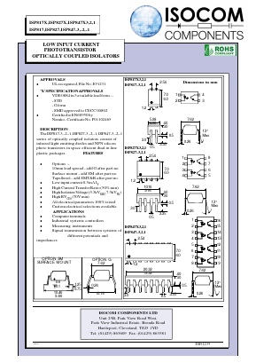 ISP817X3 Datasheet PDF Isocom 