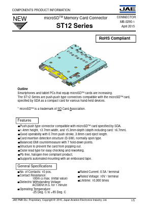 ST12 Datasheet PDF Japan Aviation Electronics Industry, Ltd.