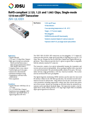 JSH-12L1DD1 Datasheet PDF JDS Uniphase Corporation